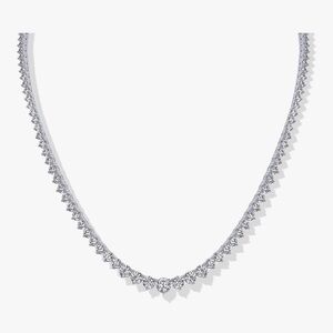 Graduated Silver CZ Tennis Necklace